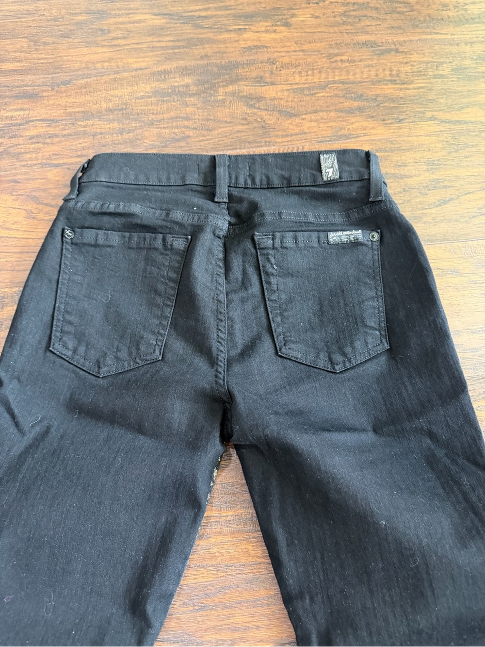 7 For All Mankind Women's Black & Gold Design Jeans Size 25 - Picture 5 of 10
